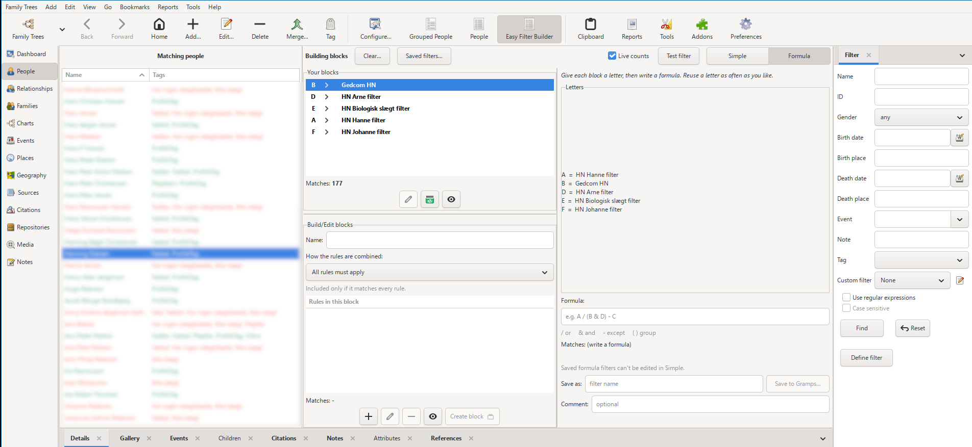 Easy Filter Builder Formula mode with reusable block letters